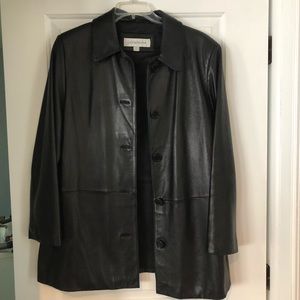 Vintage Black Leather blazer/coat - so soft & supple!